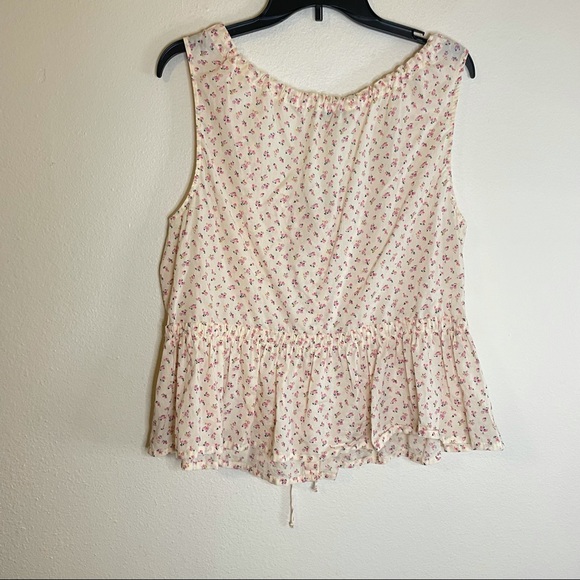 Madewell Shirred Drawstring Tank Top in Bright Buds - Picture 8 of 10